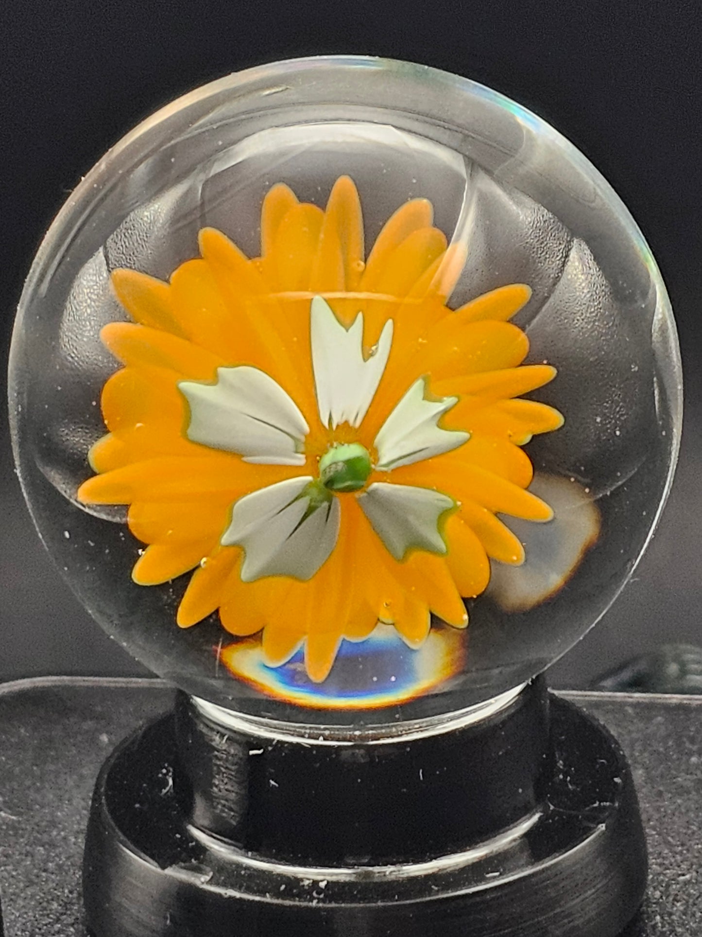 Roswell Yellow & Lava Orange Floral Marble