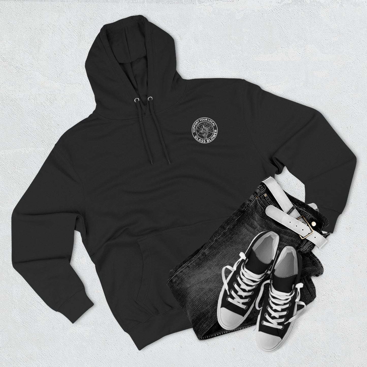 Orange Rose Circle Artwork Hoodie | Floral Back Print