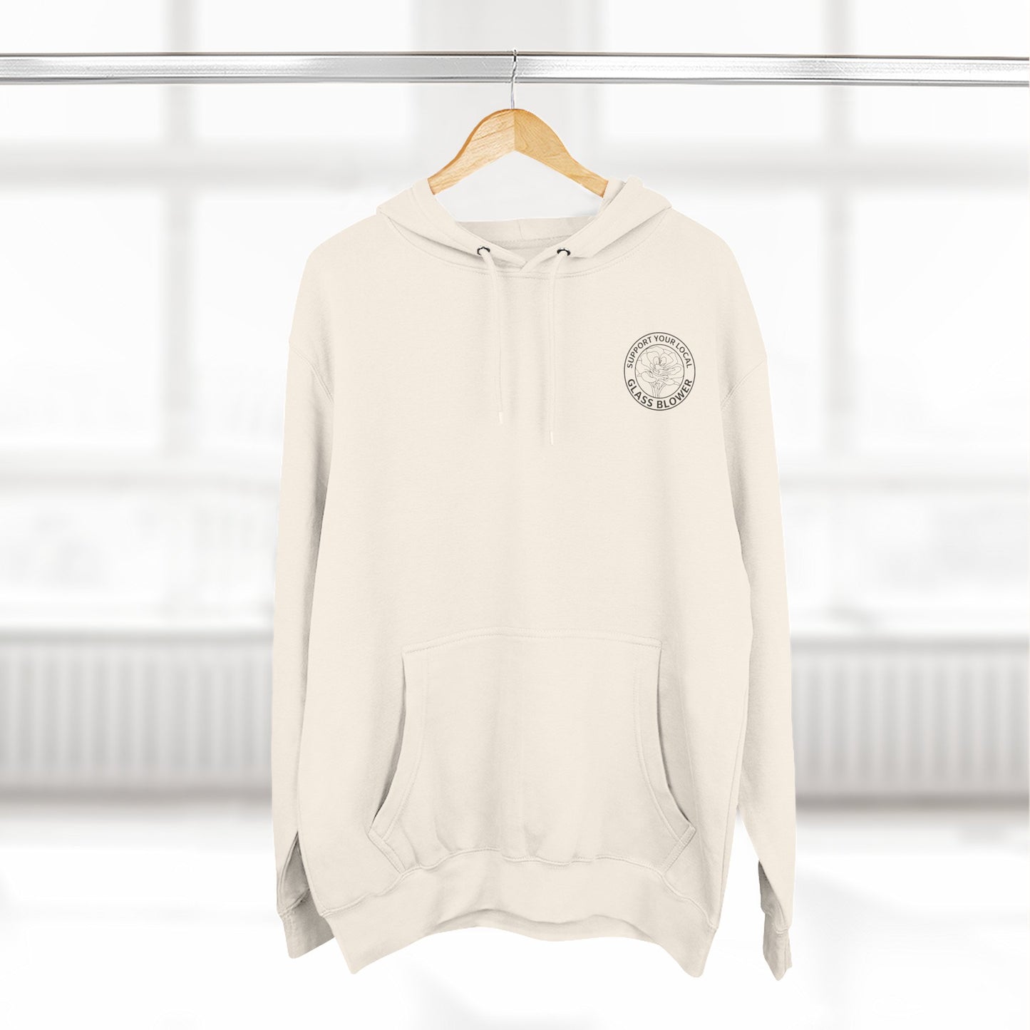 Orange Rose Circle Artwork Hoodie | Floral Back Print