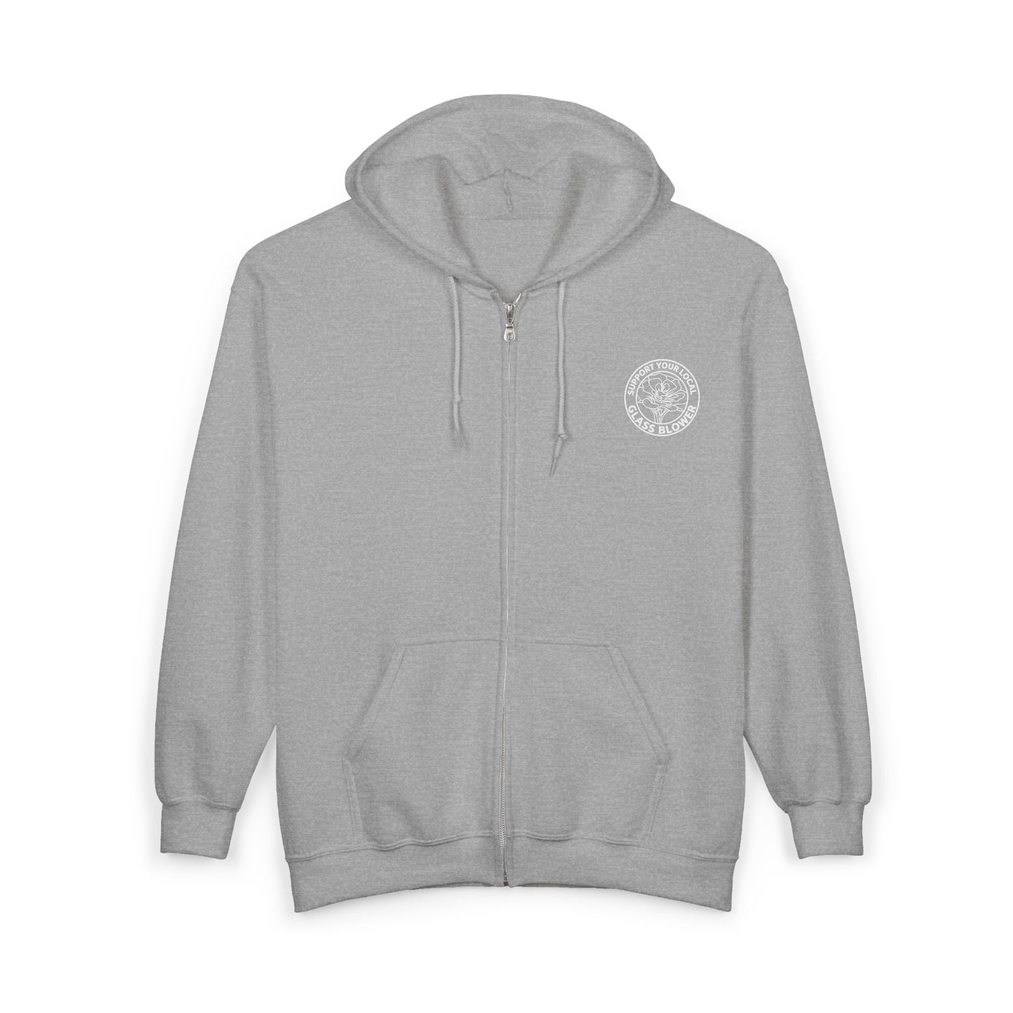 Peach Rose Circle Print Hoodie | Zip-Up Sweatshirt