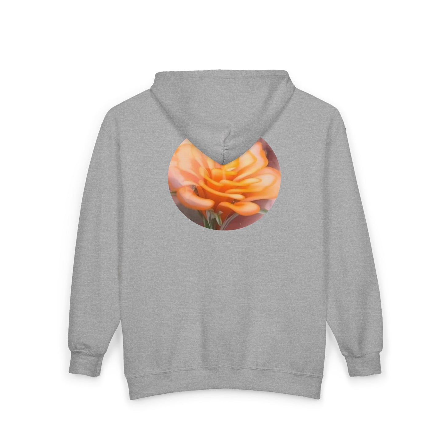 Peach Rose Circle Print Hoodie | Zip-Up Sweatshirt