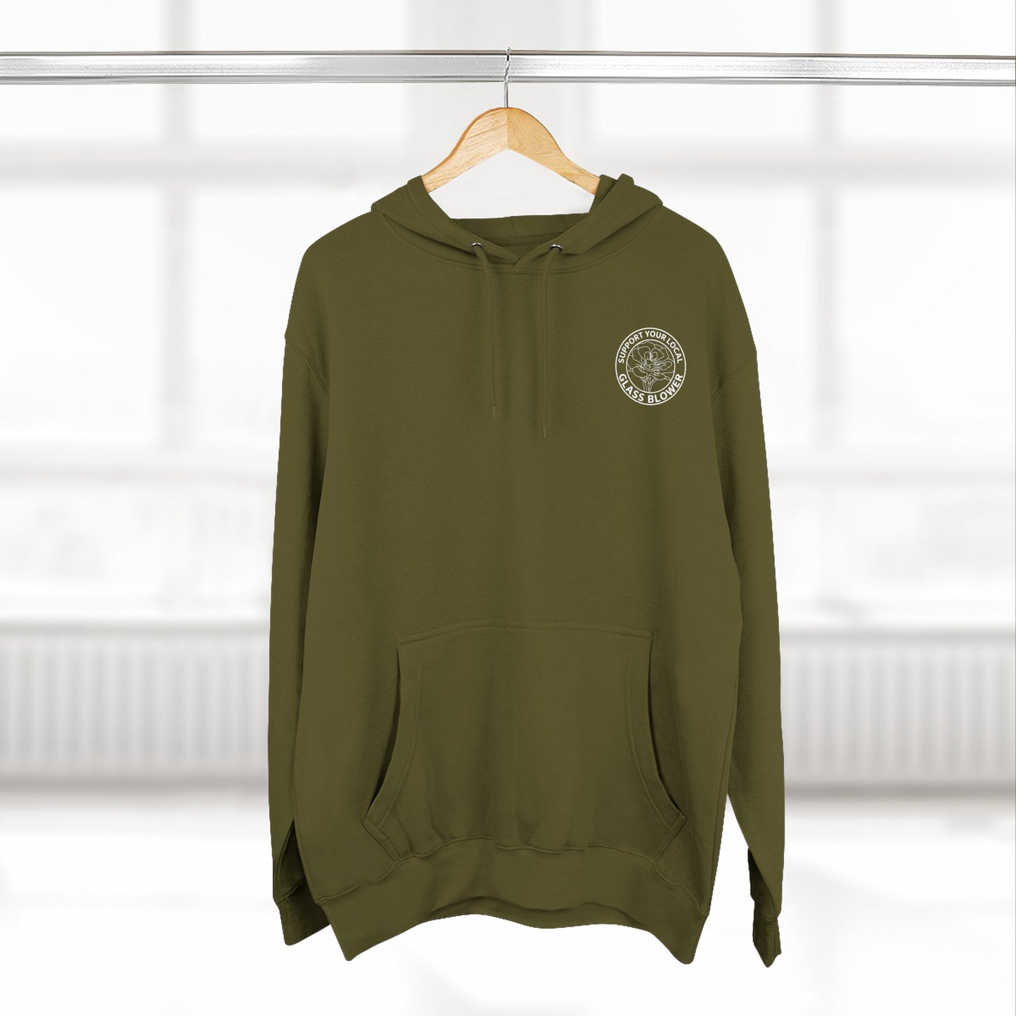 Orange Rose Circle Artwork Hoodie | Floral Back Print