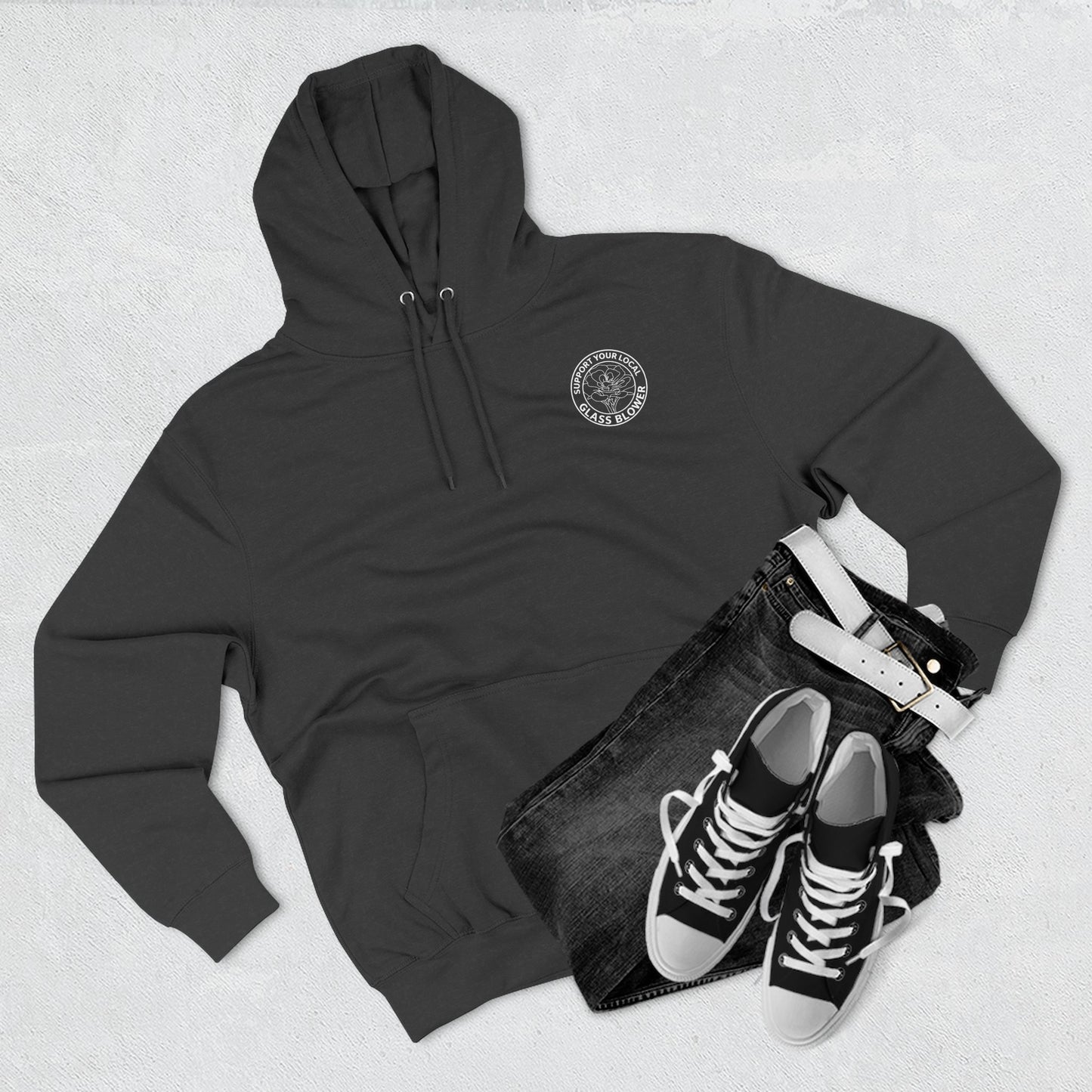 Orange Rose Circle Artwork Hoodie | Floral Back Print