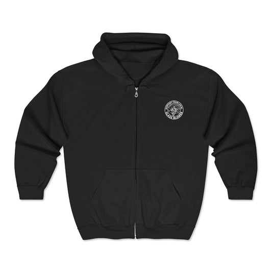 Peach Rose Circle Print Hoodie | Zip-Up Sweatshirt