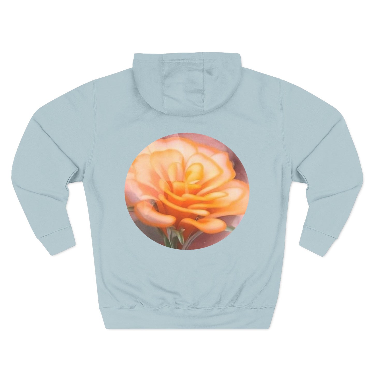 Orange Rose Circle Artwork Hoodie | Floral Back Print