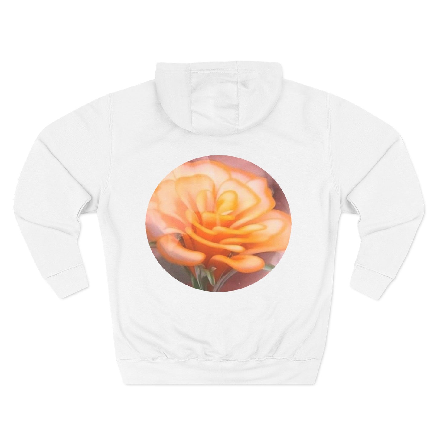 Orange Rose Circle Artwork Hoodie | Floral Back Print
