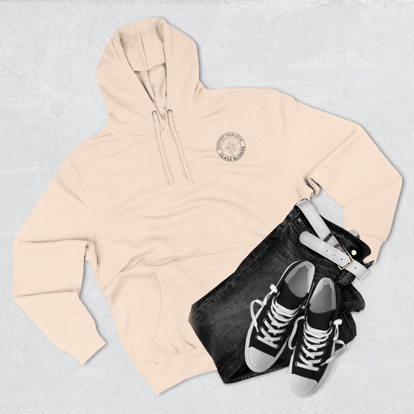 Orange Rose Circle Artwork Hoodie | Floral Back Print