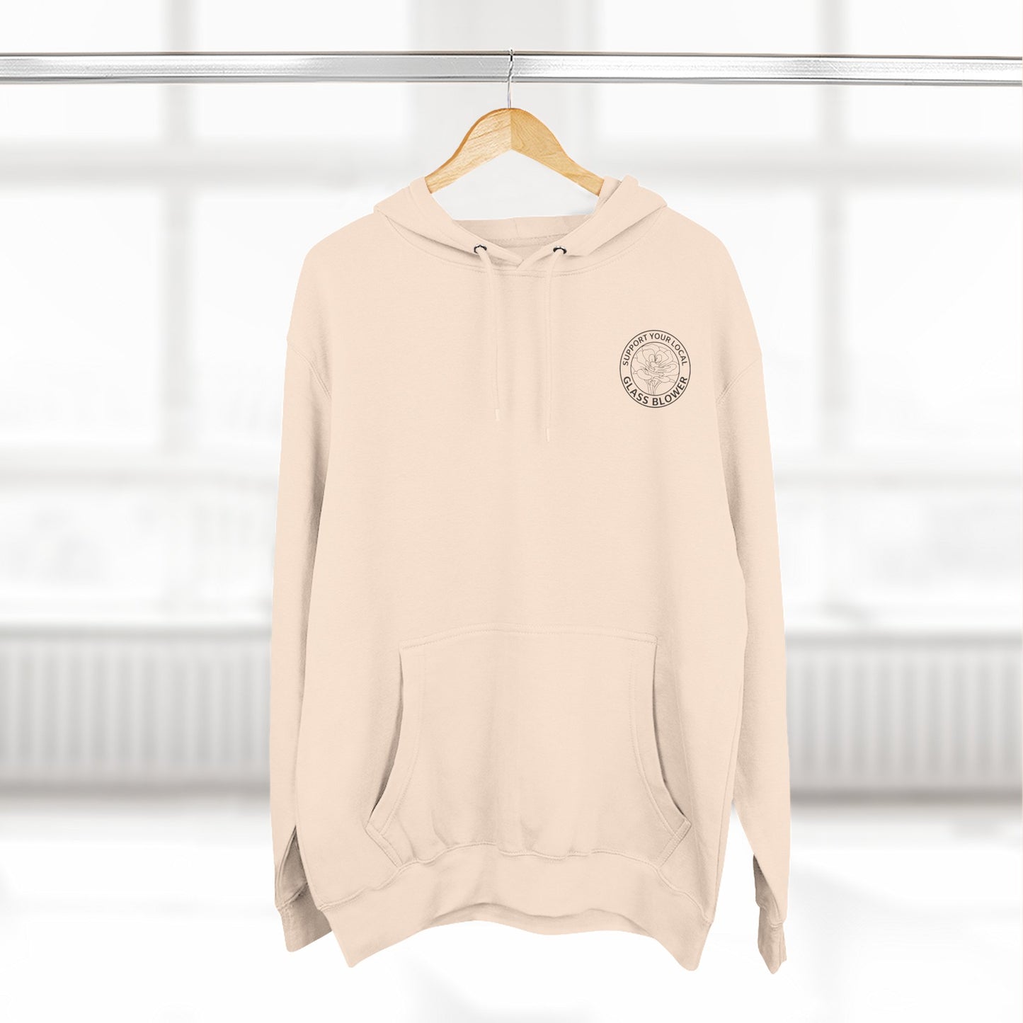 Orange Rose Circle Artwork Hoodie | Floral Back Print