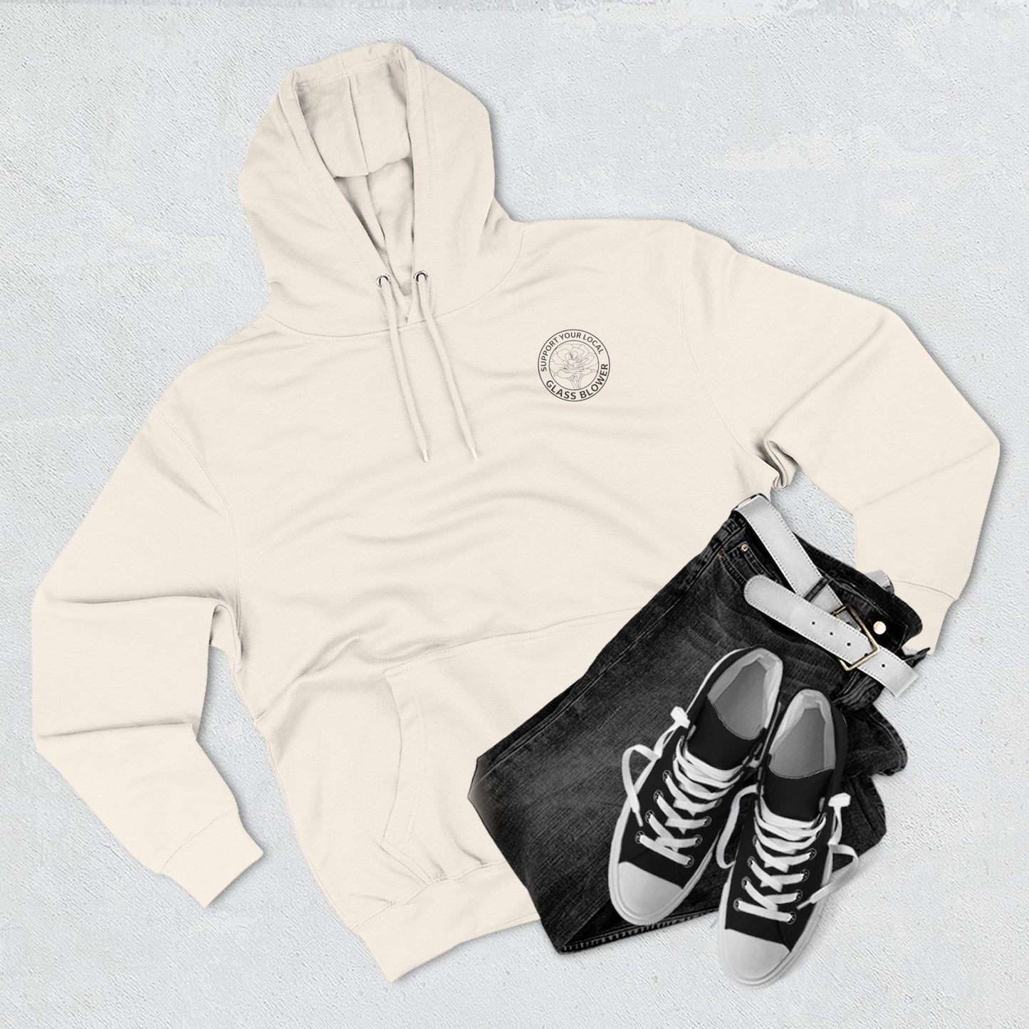 Orange Rose Circle Artwork Hoodie | Floral Back Print