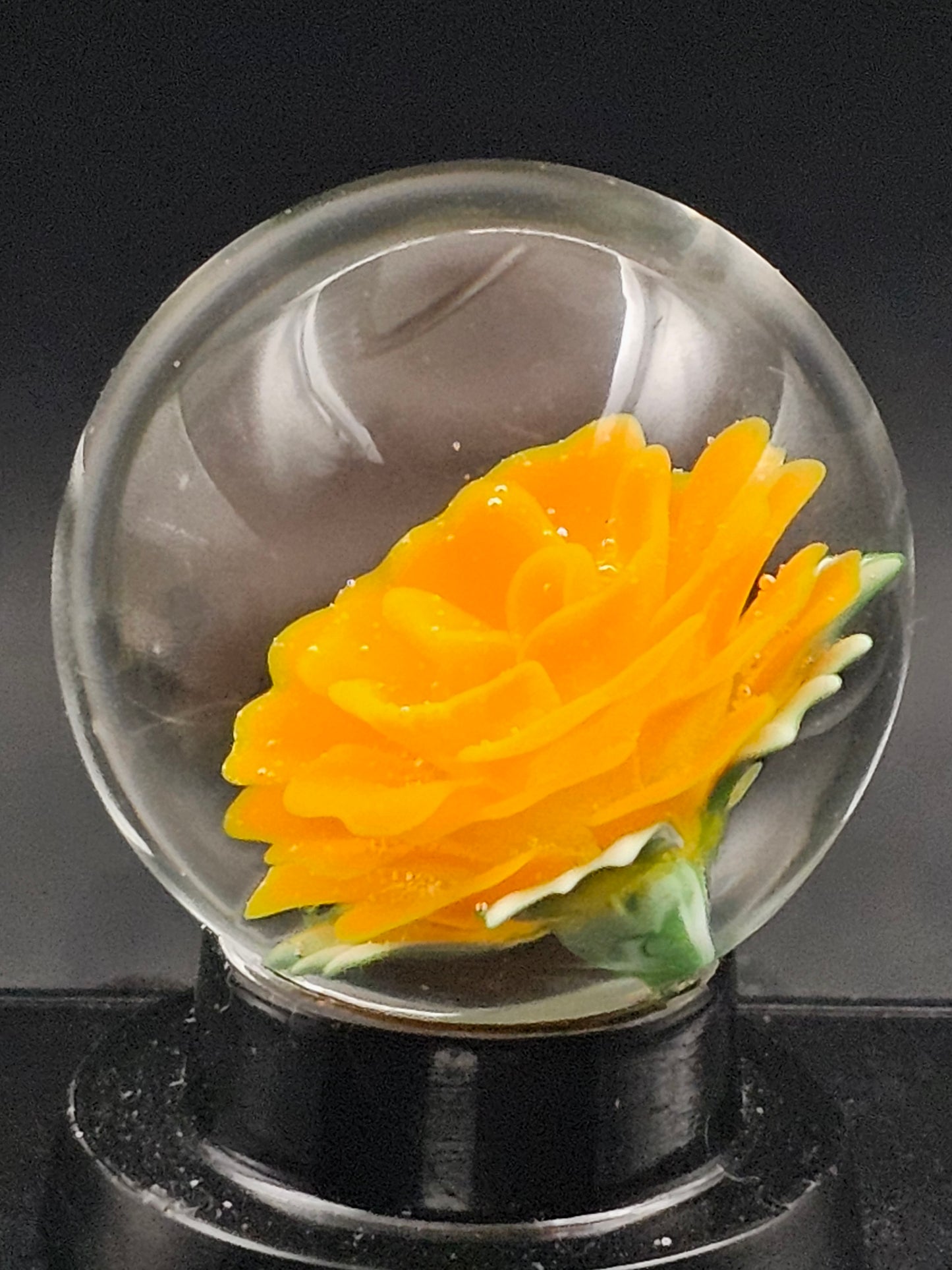 Lava Orange & Canary Yellow Floral Marble