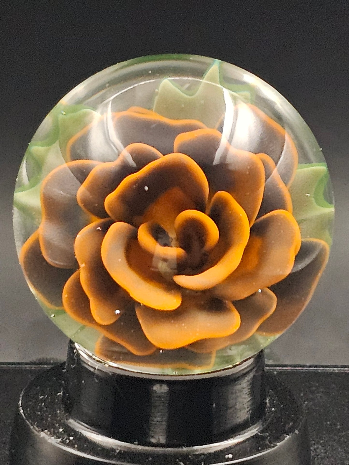 Lava Orange & Twilight Floral Marble