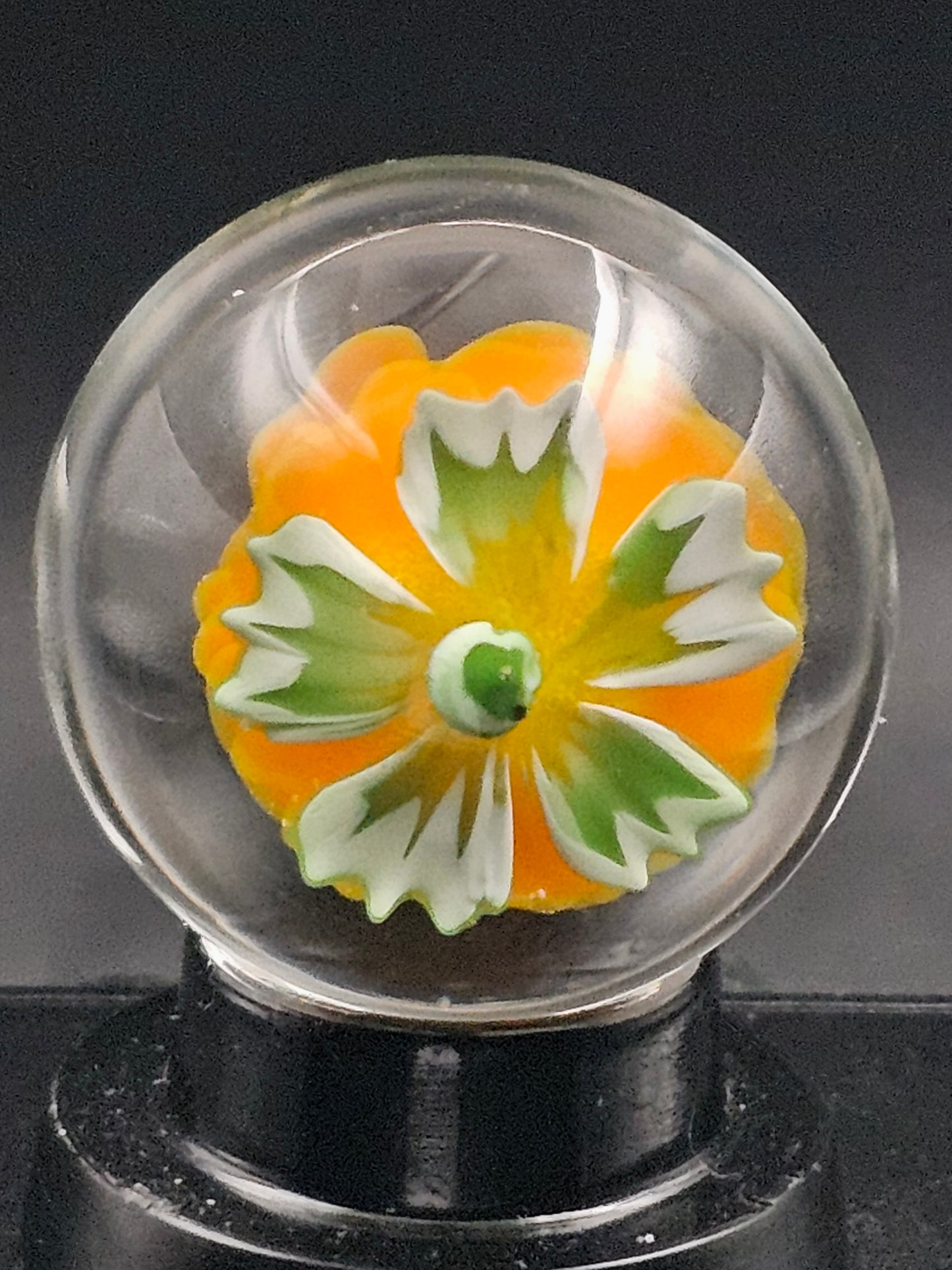 Lava Orange & Canary Yellow Floral Marble