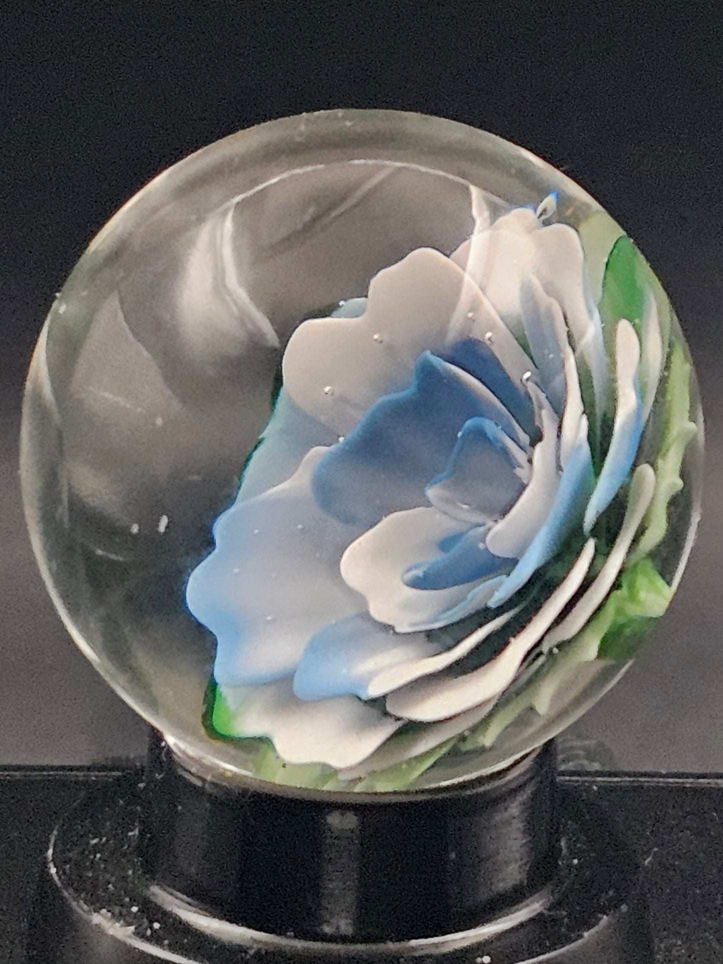 Tie-Dye Blue and White Floral Marble