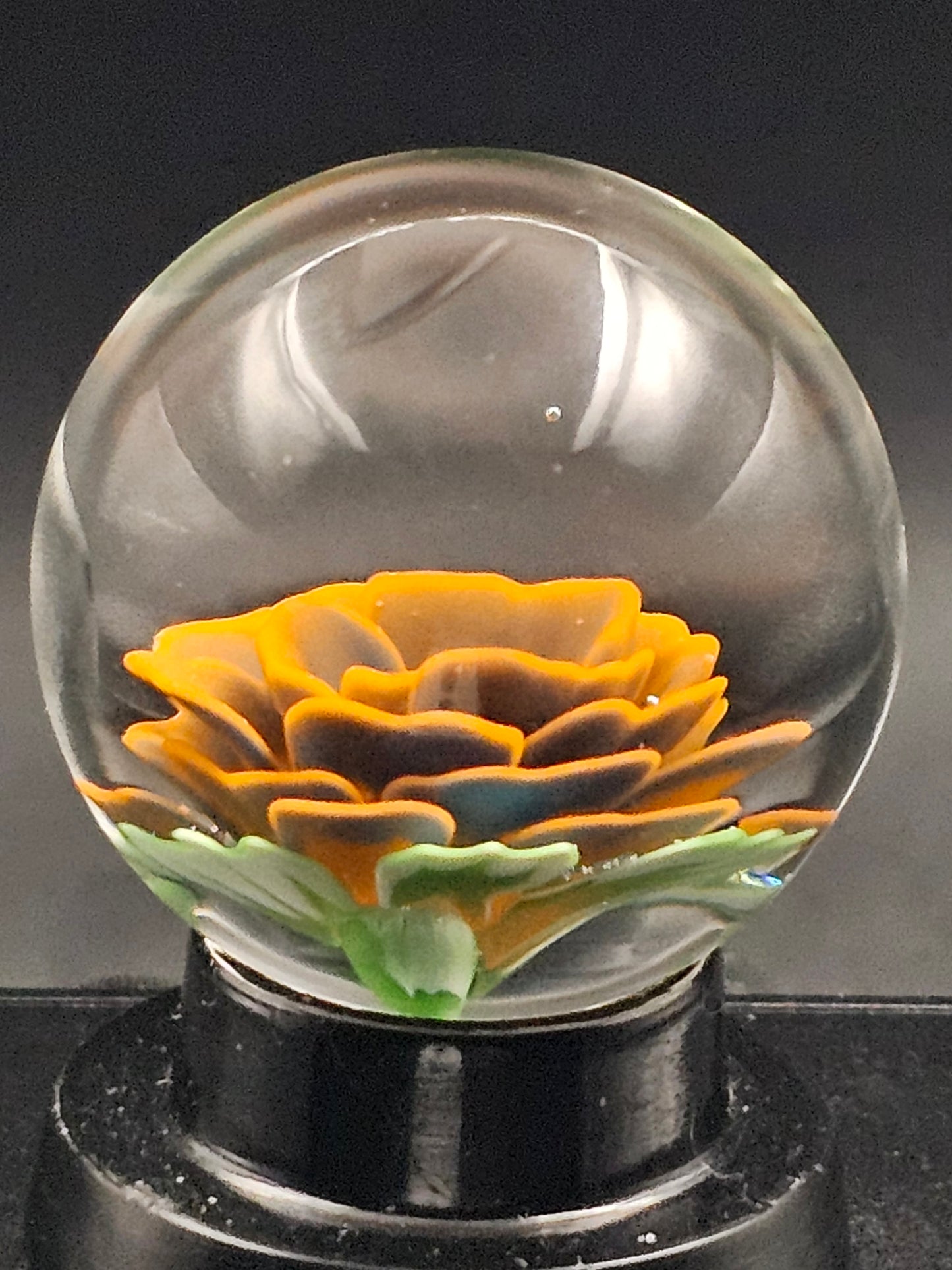 Lava Orange & Twilight Floral Marble