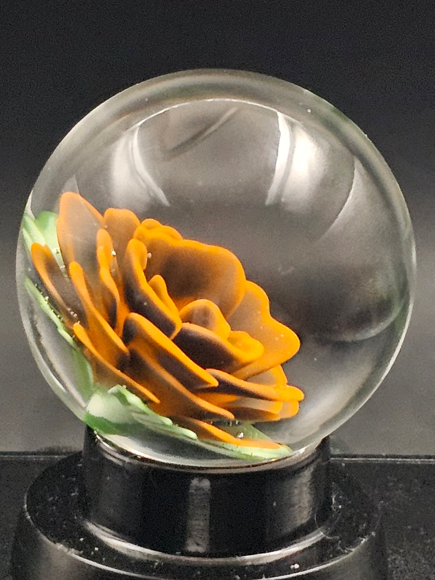 Lava Orange & Twilight Floral Marble