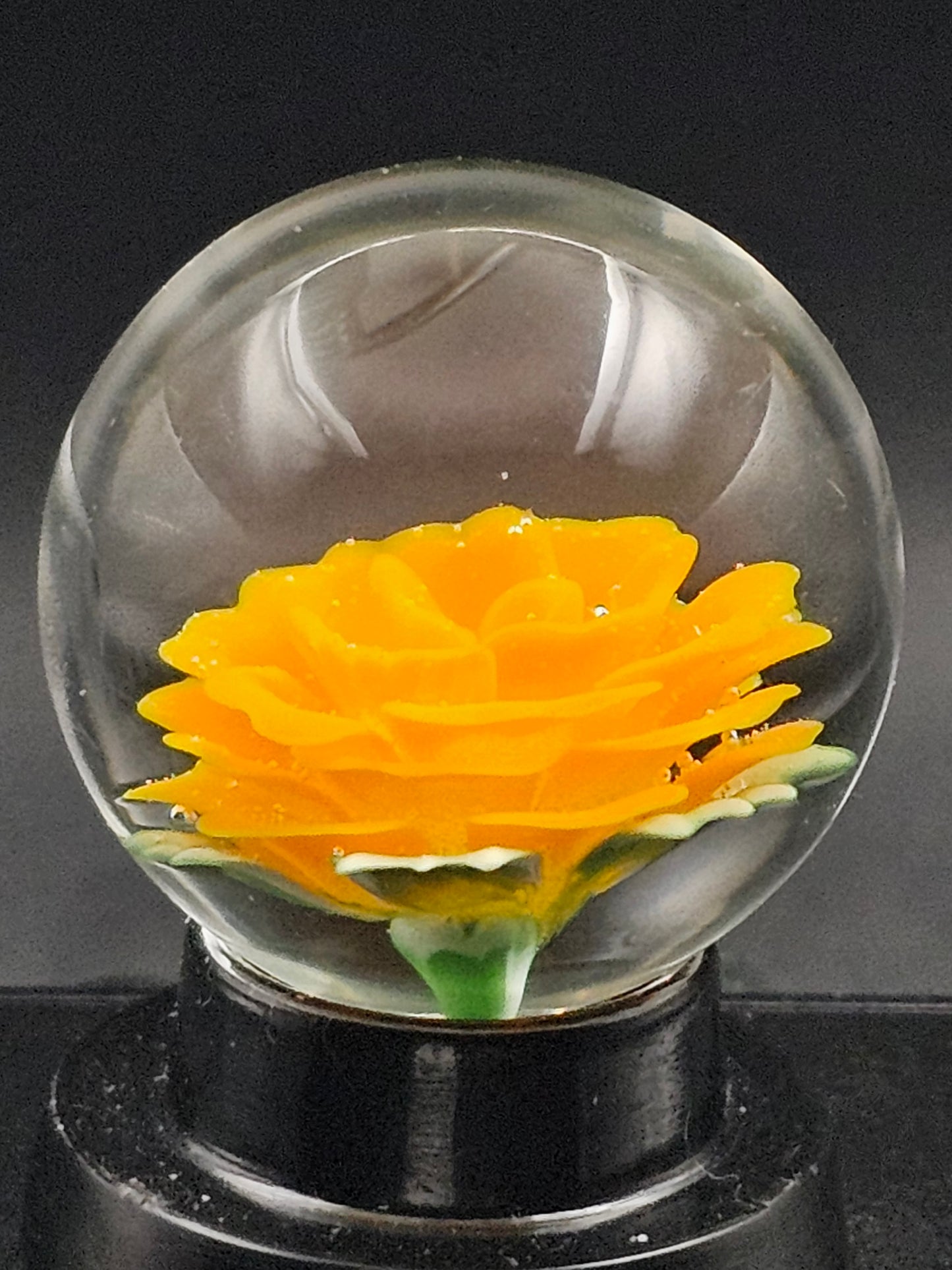 Lava Orange & Canary Yellow Floral Marble