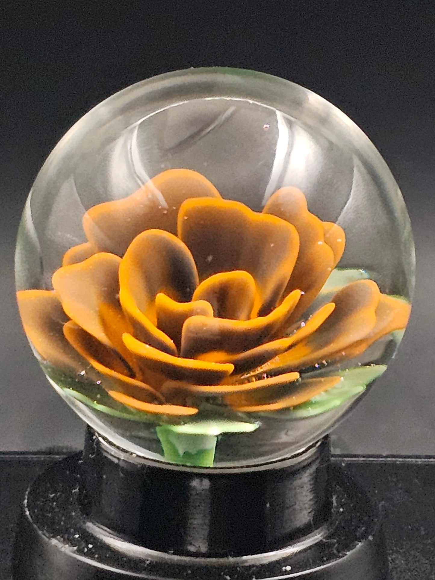 Lava Orange & Twilight Floral Marble
