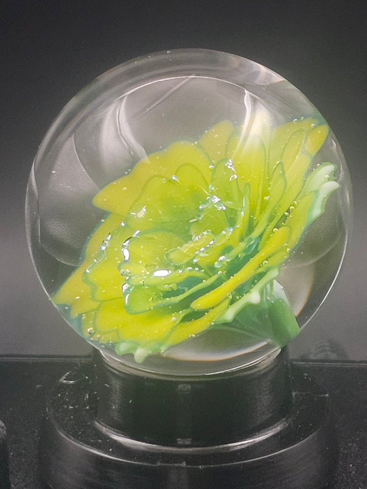 Canary Yellow & Space Cadet Floral Marble