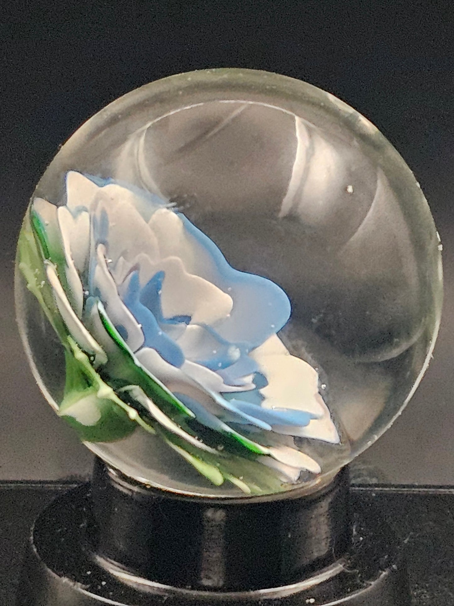 Tie-Dye Blue and White Floral Marble