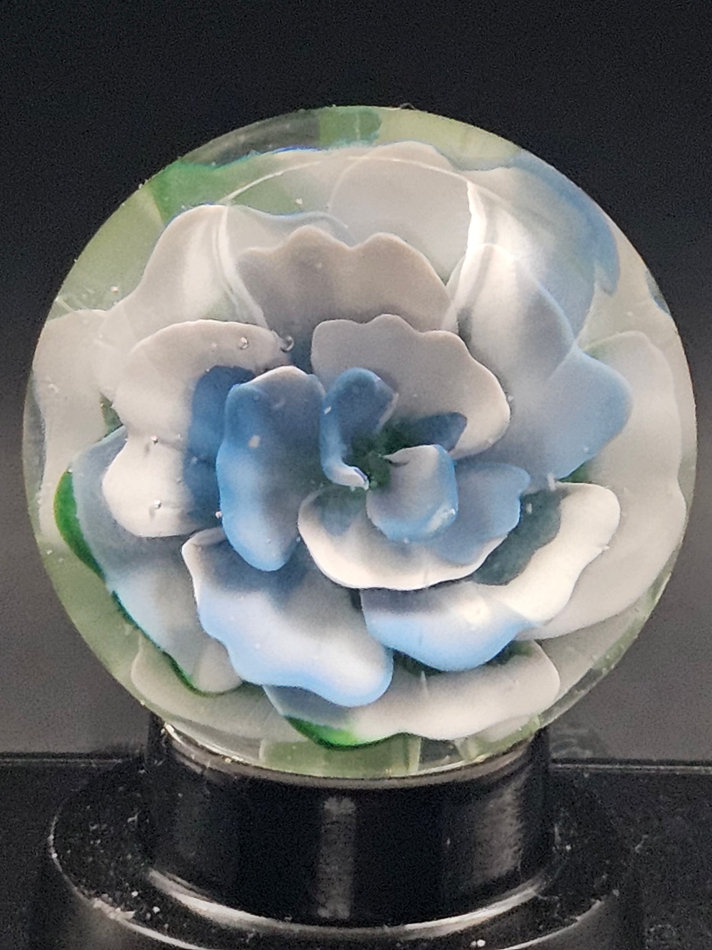 Tie-Dye Blue and White Floral Marble