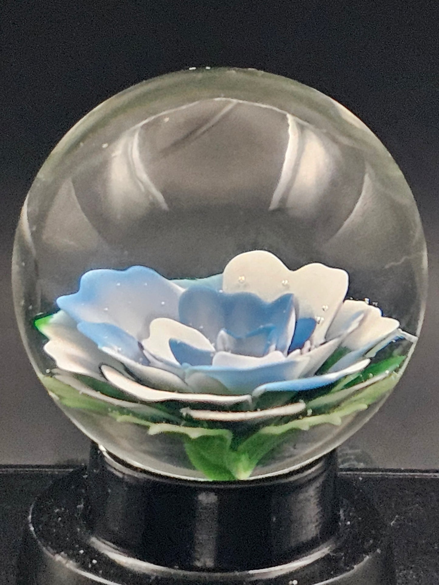 Tie-Dye Blue and White Floral Marble