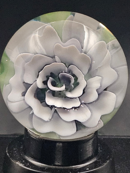 Dark Amethyst & China White Floral Marble