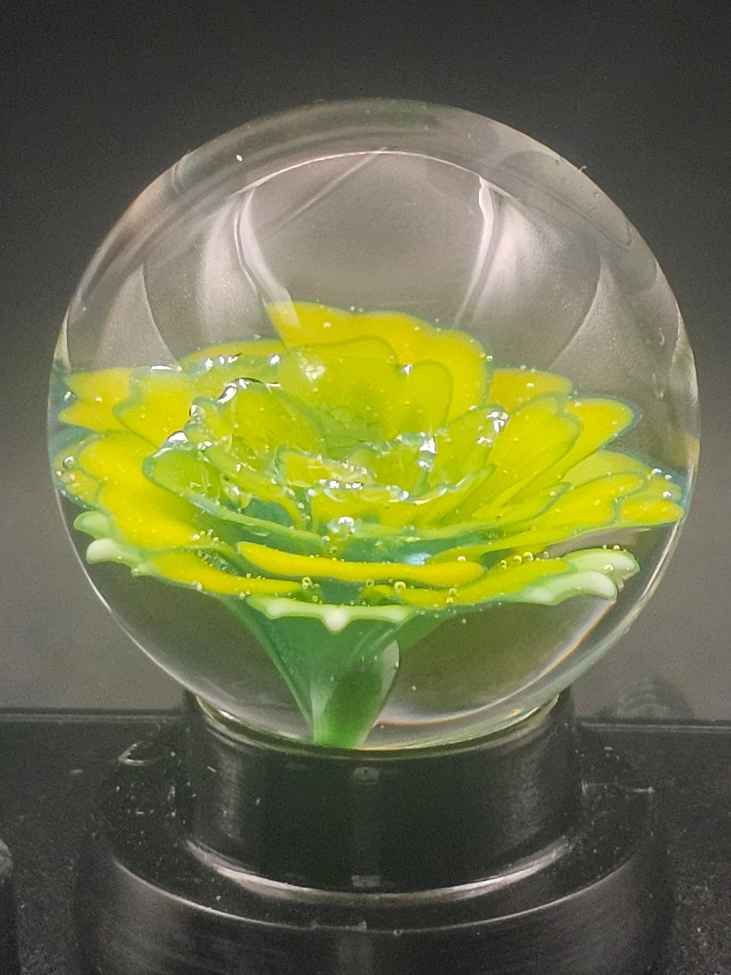 Canary Yellow & Space Cadet Floral Marble