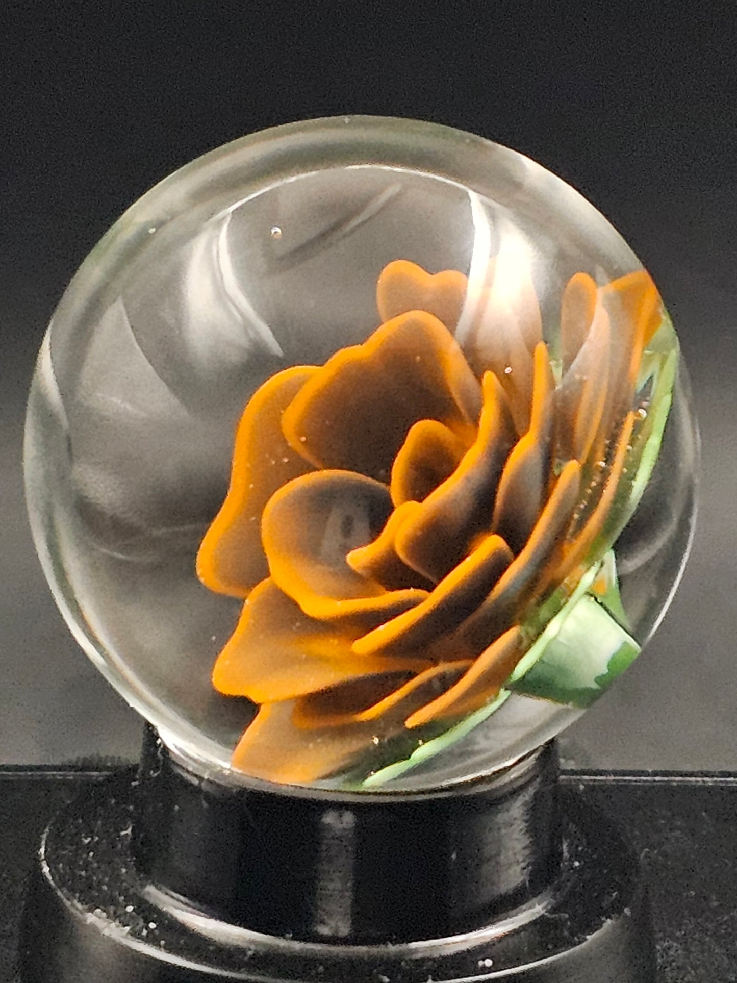 Lava Orange & Twilight Floral Marble