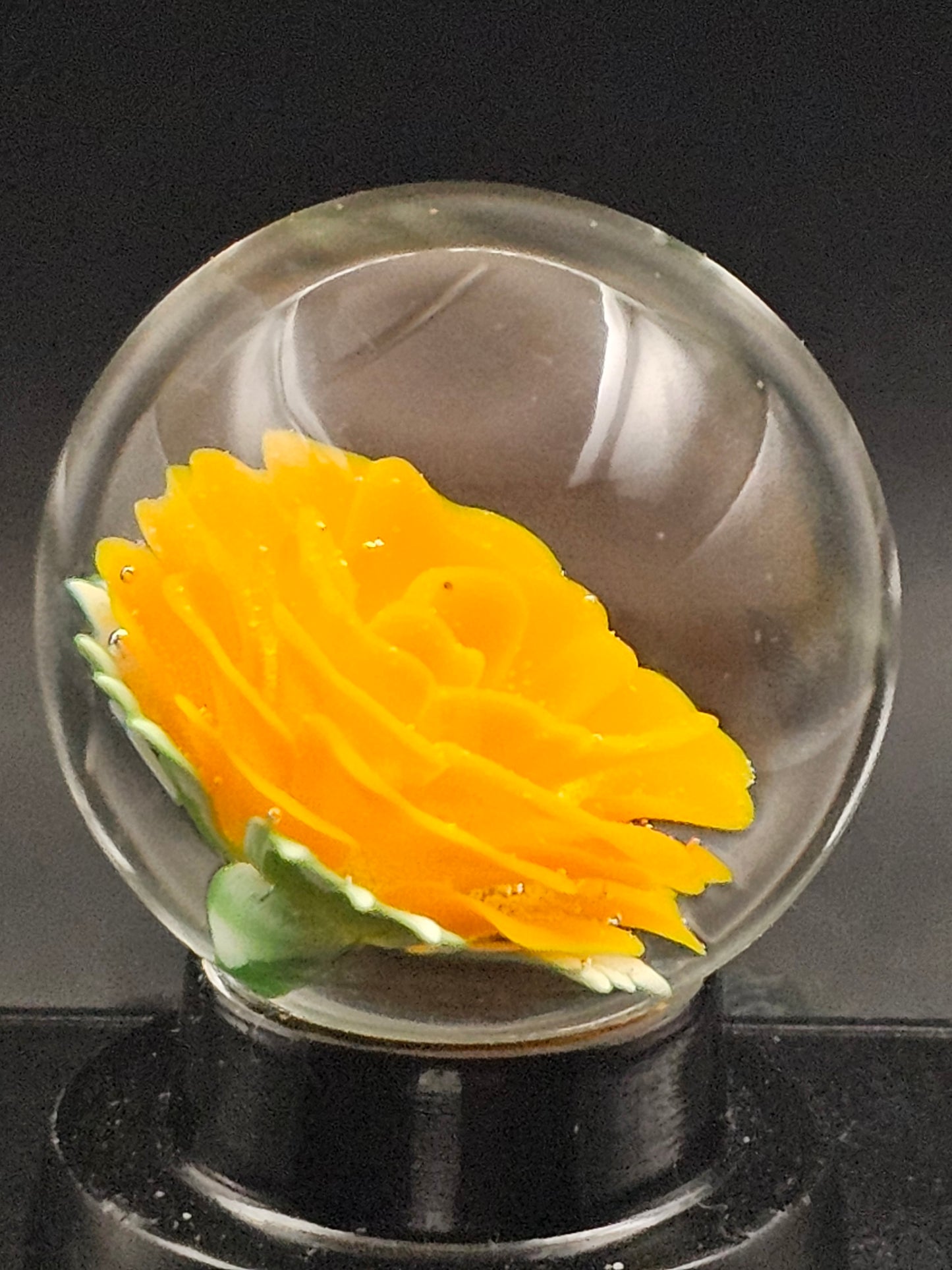 Lava Orange & Canary Yellow Floral Marble
